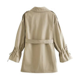 Women Trench Coat Mid-Length Trench Coat Casual Cardigan