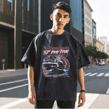 Mens Vintage T Shirt Printed Short Sleeve T-Shirt Men