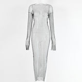 Women Dress Sexy Grid Dress