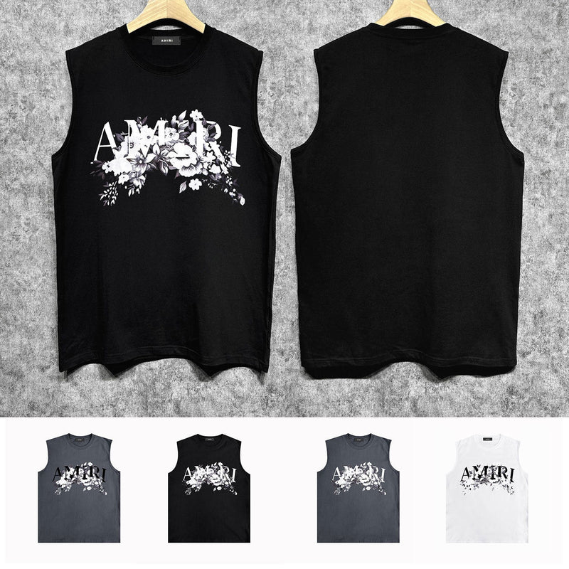 Amiri tank top colorless floral print