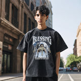 Mens Vintage T Shirt Vintage Washed Printed Short Sleeve T-Shirt