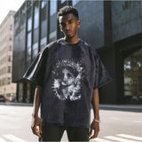 Mens Vintage T Shirt Printed Short Sleeve T-Shirt Men