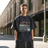 Mens Vintage T-Shirt Printed Short Sleeve T-Shirt