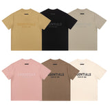 Fog Essentials T Shirts Spring/Summer Double Line Plastic Letter Crew Neck Short Sleeves