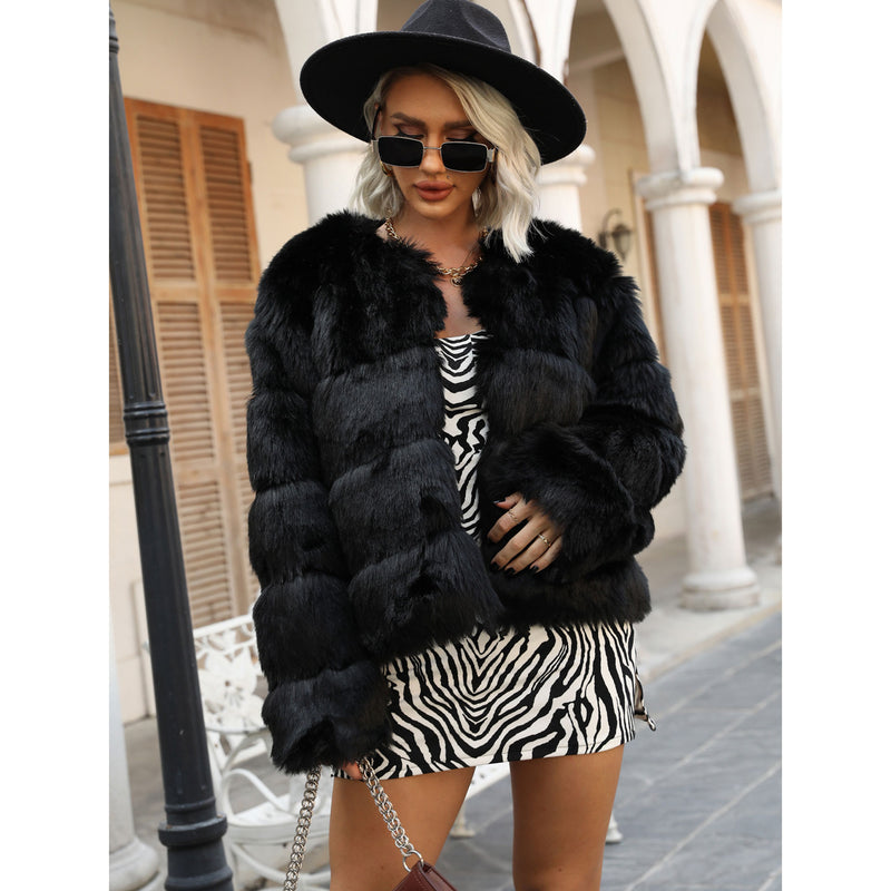 Women Fur Jacket Fashion Casual Plush Coat