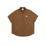 Unisex Shirt Retro Large Pocket Loose Casual