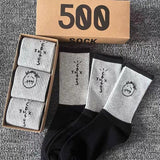 Men's socks - european and american streetwear brand boxed aj athletic socks - m crew socks - graffiti barbed wire trendy socks - travis scott collaboration
