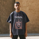 Mens Vintage T Shirt Short Sleeve T-Shirt Hip Hop Men