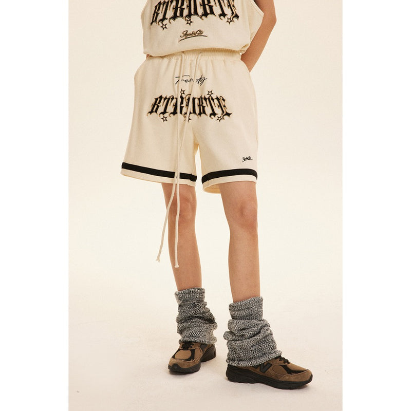 Unisex Shorts University Style Knitted Loose Sports