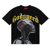 Godspeed t Shirts Technology Robot Printing Cotton Casual Short Sleeve Men and Women