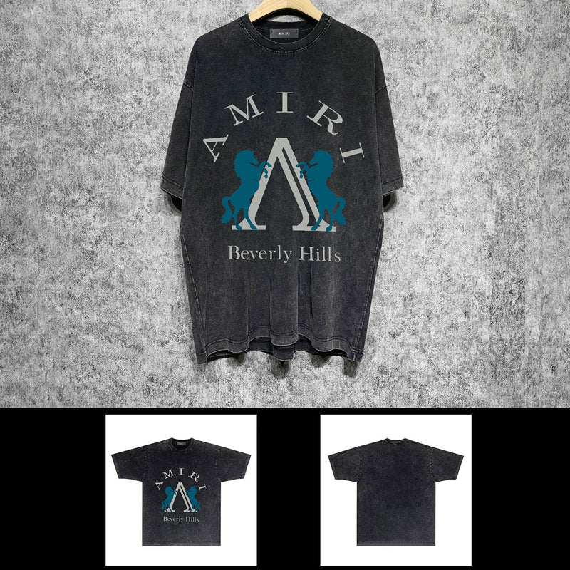 Amiri washed t-shirt horse short sleeve