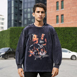 Men Vintage Long Sleeve Shirt Casual Hip Hop Street Men and Women Autumn