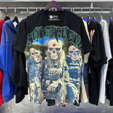 Godspeed T Shirts Skull Marines Printed Cotton Casual Short Sleeves Men and Women