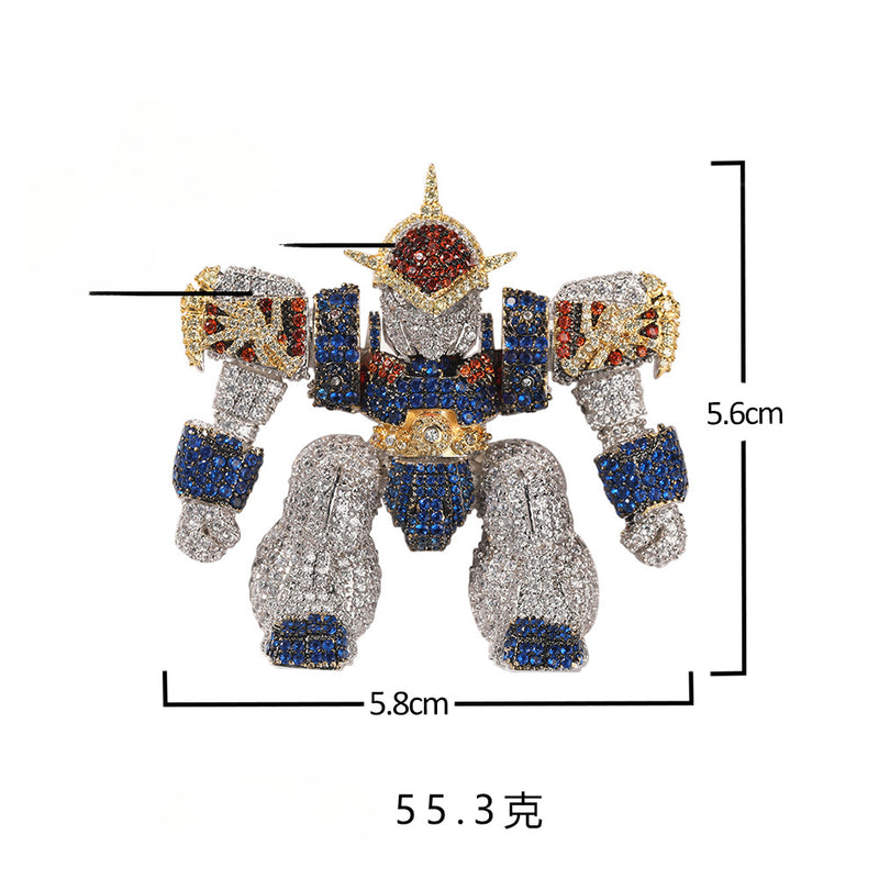 Jewelry Dragon Warrior Pendant Necklace Copper Micro-Inlaid Zirconia Hip Hop Necklace Armament Spectrum Far East