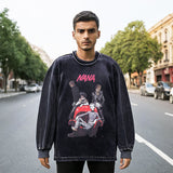 Mens Vintage Long Sleeve Shirt Long Sleeve T-Shirt Men's Crew Neck