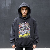 Mens Vintage Hoodie Loose Vintage Hooded Sweater