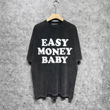 Amiri washed t-shirt fat letterprinting short sleeves