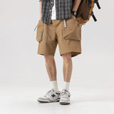 Unisex Shorts Retro Large Workwear with Pocket Shorts Loose