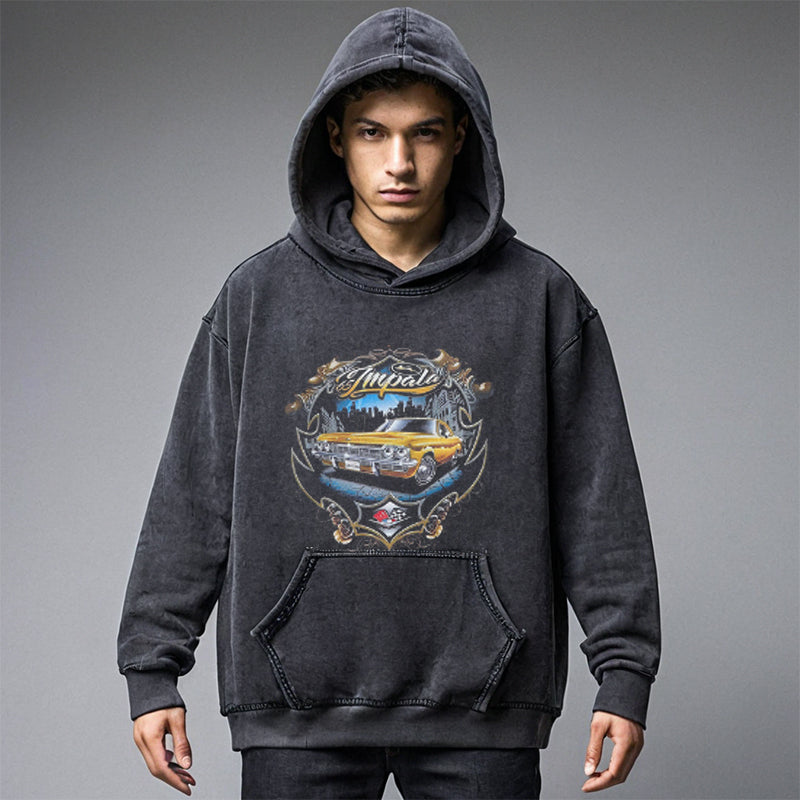 Mens Vintage Hoodie Printed Hoodie
