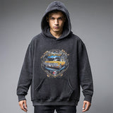 Mens Vintage Hoodie Printed Hoodie