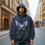 Mens Vintage Hoodie Portrait Print Hooded Sweater