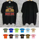 Rhude T Shirts Printed Trendy Pure Cotton