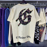 Godspeed T Shirts Guitar Skull Denim Print Casual Crew Neck Short Sleeve Men and Women