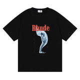 Rhude T Shirt Tortured Goddess Hip Hop Men and Women Same Casual