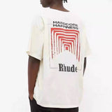 Rhude T Shirt Abstract Tunnel Printed Loose T-shirt