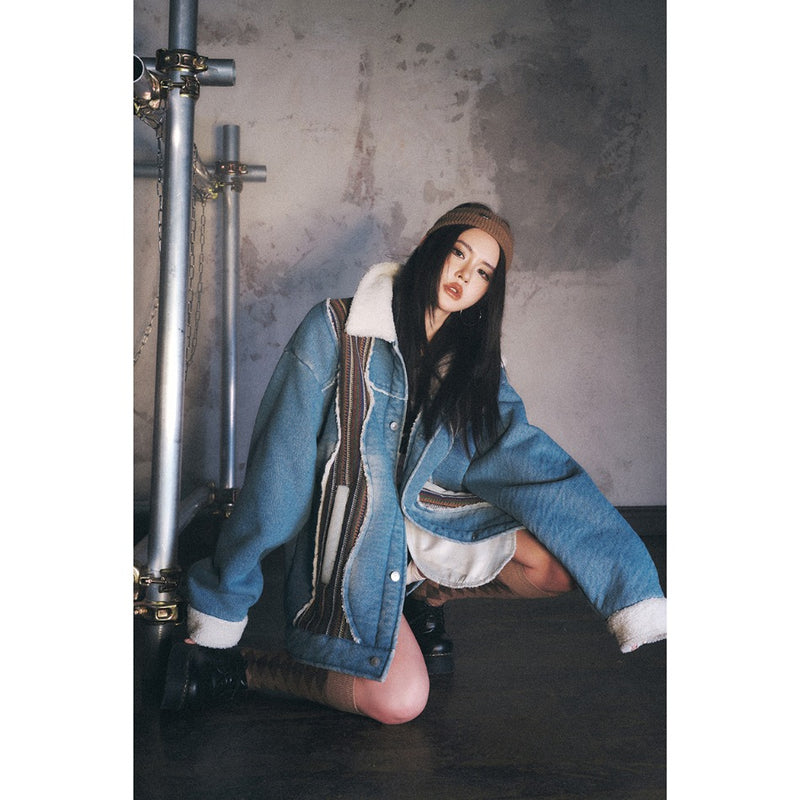 Unisex Coat Retro Loose Couple's Lambswool