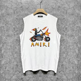 Amiri tank top motorcycle skull printing