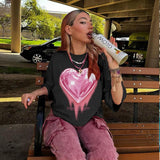 KIEKIECOO Oversized Graphic Tees for Women Cute