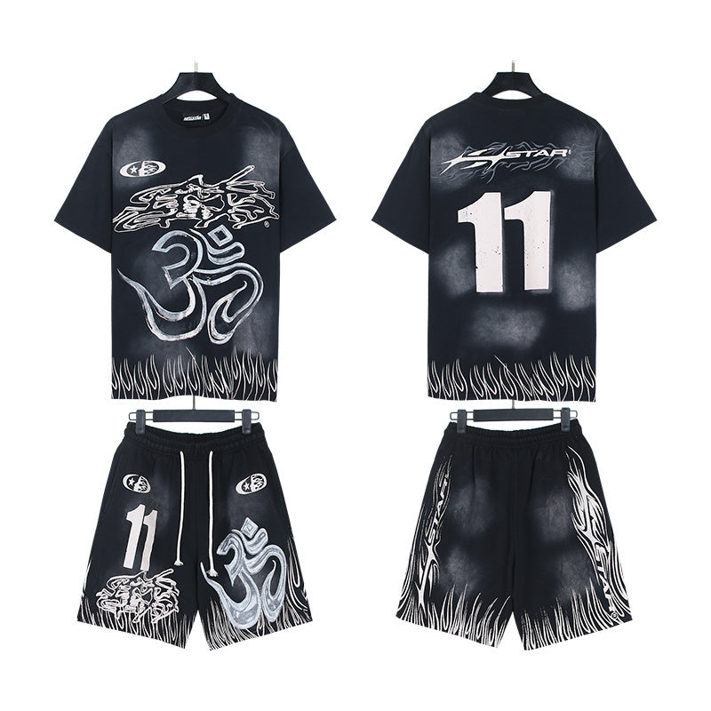 Hellstar T-Shirt And Shorts Two-Piece Set