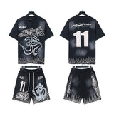 Hellstar T-Shirt And Shorts Two-Piece Set
