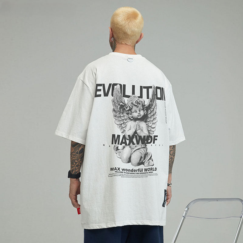Men T-Shirt Smiling Face Print Loose