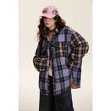 Unisex Coat Plaid Couple Coat Warm