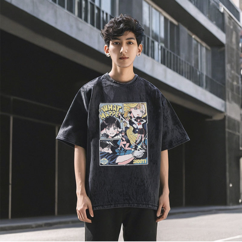Mens Vintage T Shirt Cartoon Print Vintage