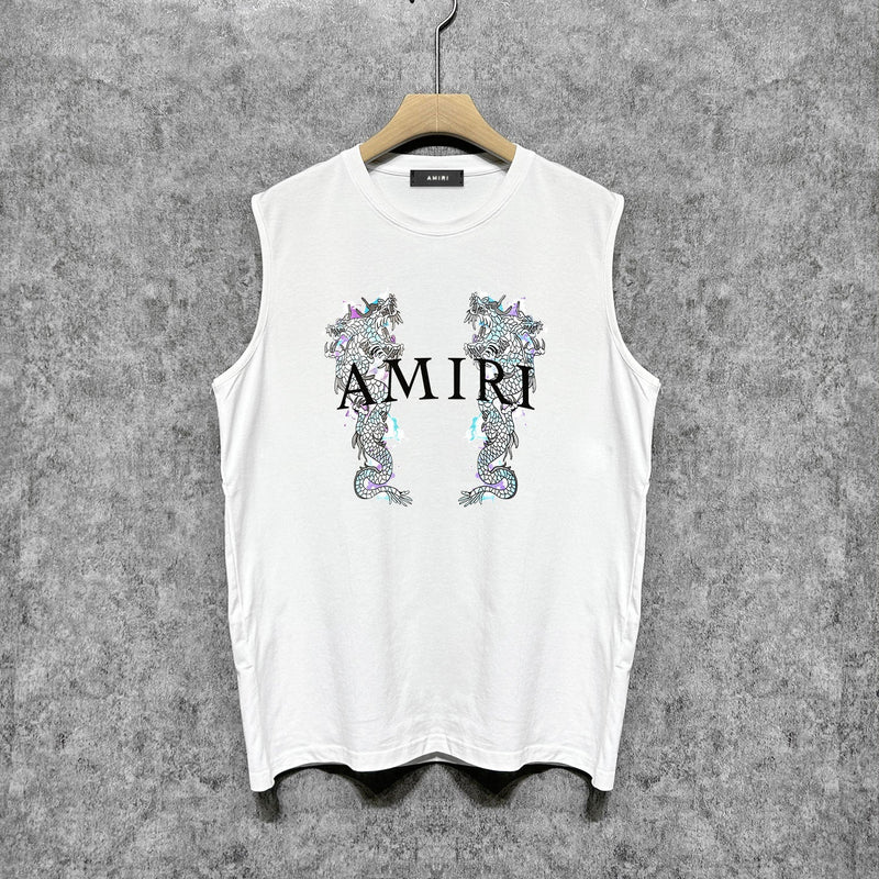 Amiri tank top double dragon print