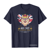 Red by Queen's Platinum Jubilee 2022 Elizabeth 70 Years T-shirt Puppy Printed round Neck