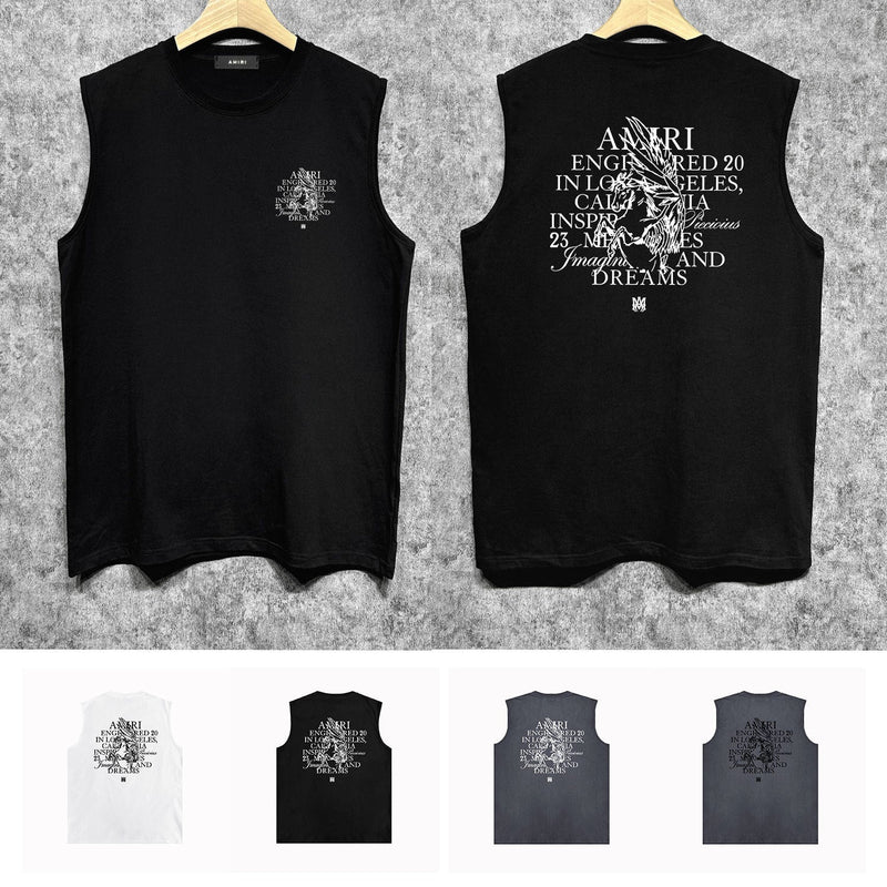 Amiri tank top letter pegasus printing