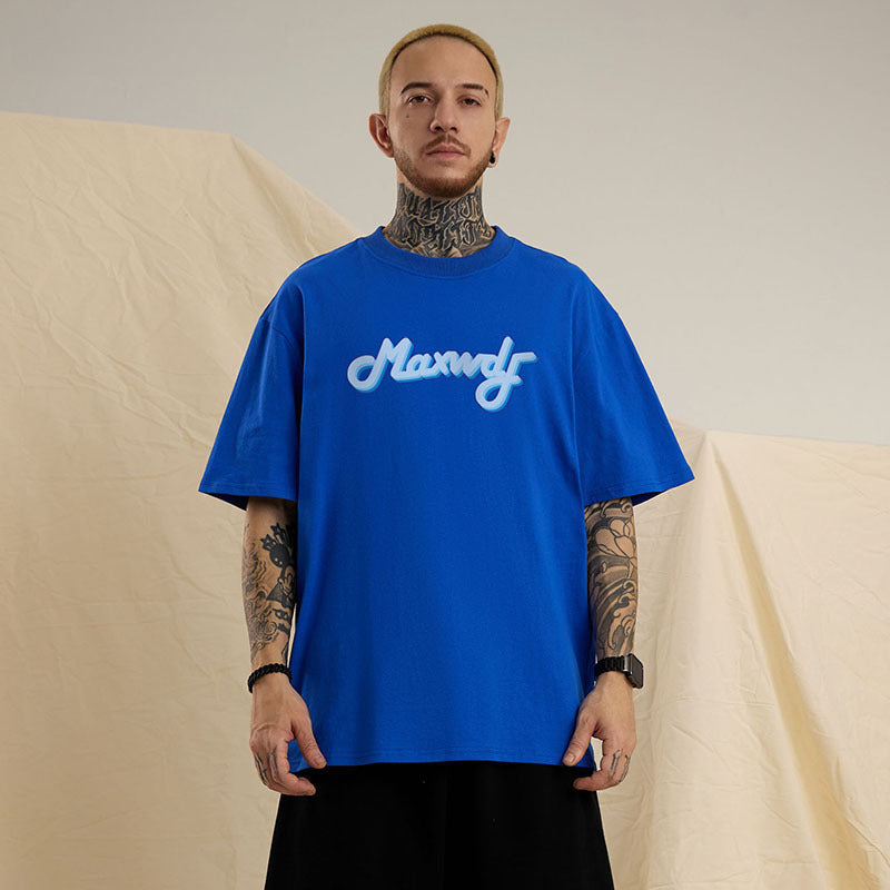 Men T-Shirt West Coast Letter Printing Heavy College Style