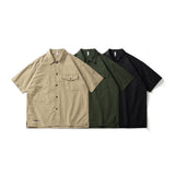 Unisex Shirt Vintage Loose Lapels