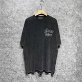 Amiri washed t-shirt letter padded printing short sleeves