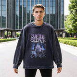 Mens Vintage Long Sleeve Shirt Long Sleeve T-Shirt Men's and Women's Crew Neck