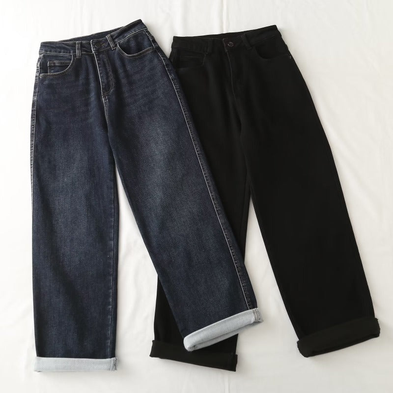 Women Jeans Fleece Casual Pants