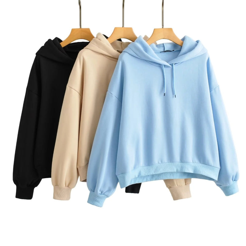 Women Hoodie Idle Style Loose Casual Velvet Sport