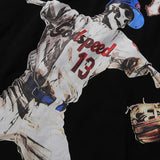 Godspeed T Shirts Skull Baseball Player No. 13 Cotton Crew Neck Short Sleeve Men and Women