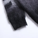 Off Ow Whtie Ombre Mohair Loose Sweater