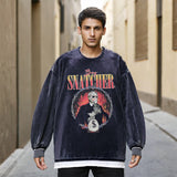 Mens Vintage Long Sleeve Shirt Vintage Wash Long Sleeve T-Shirt