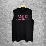 Amiri tank top with damaged letter horizontal stripesprinting